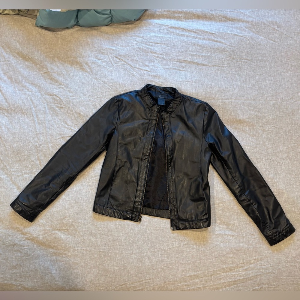 Real leather bomber jacket